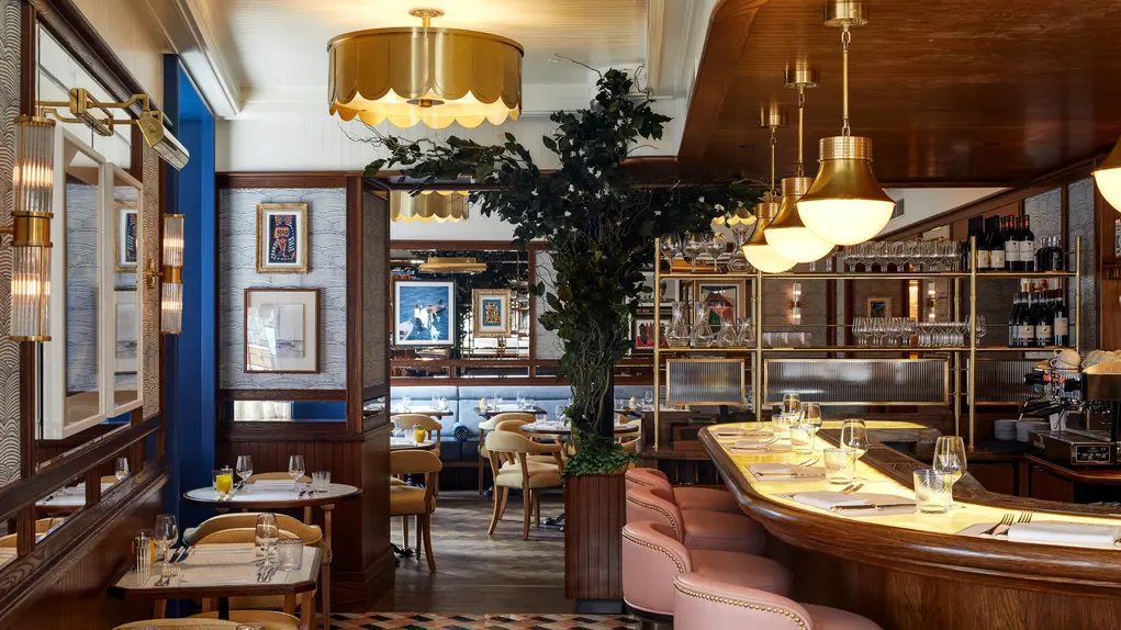 The interior of Chucs restaurant with dining tables and a bar area