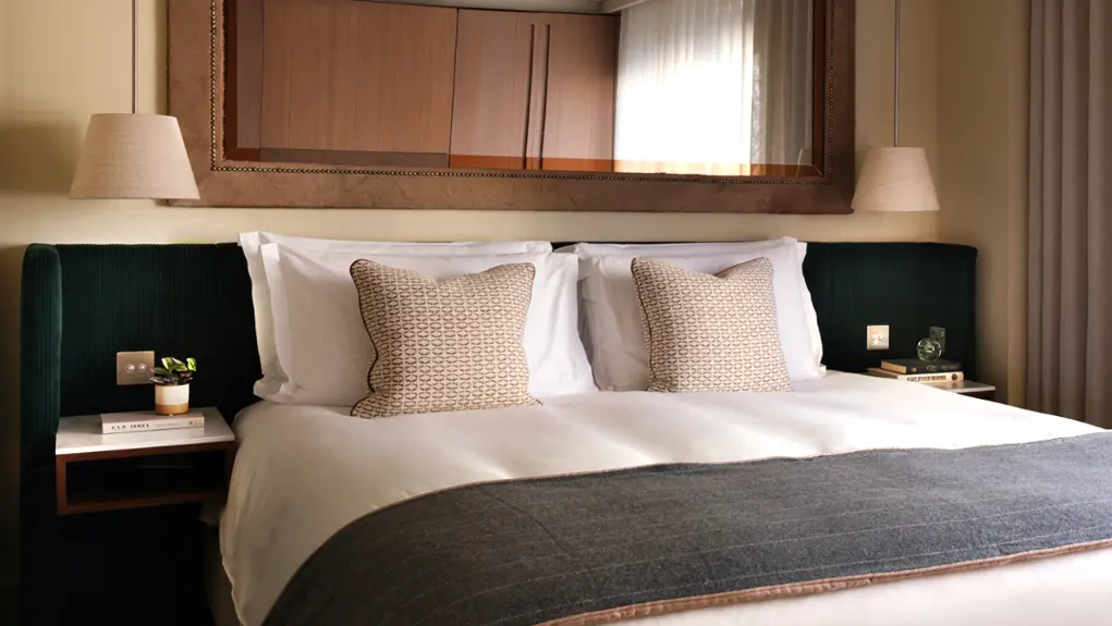 bed in hotel room