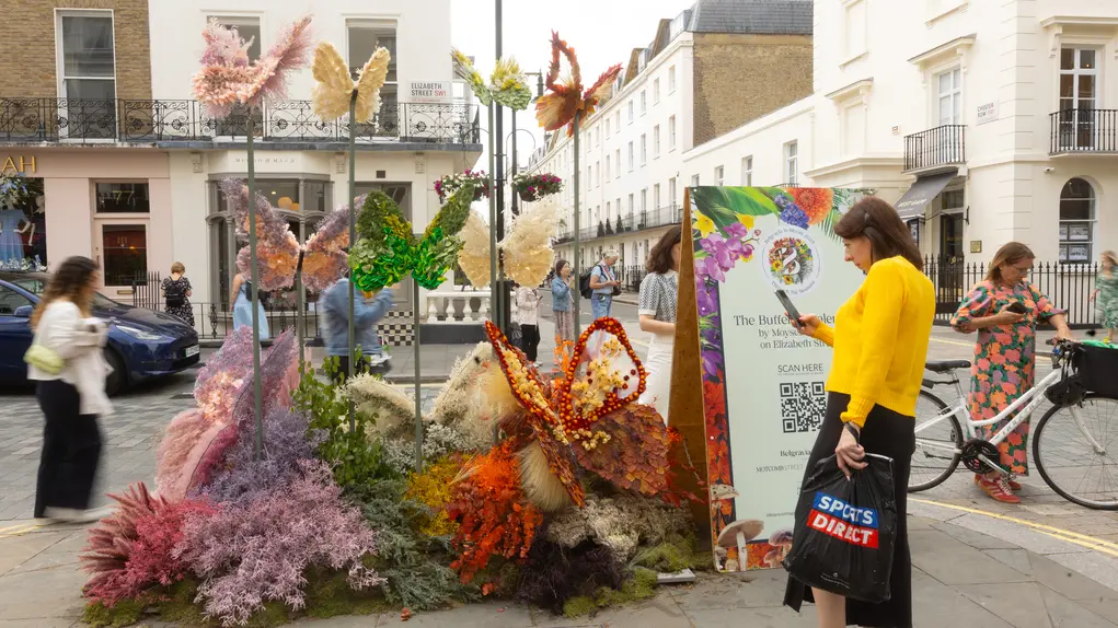 Butterfly display for Belgravia in Bloom