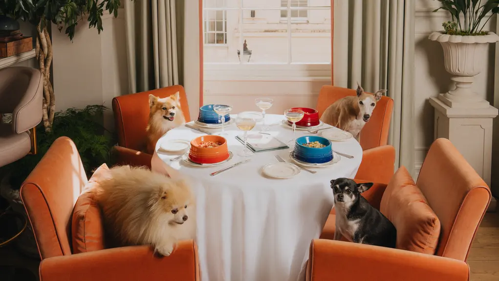Dogs on table