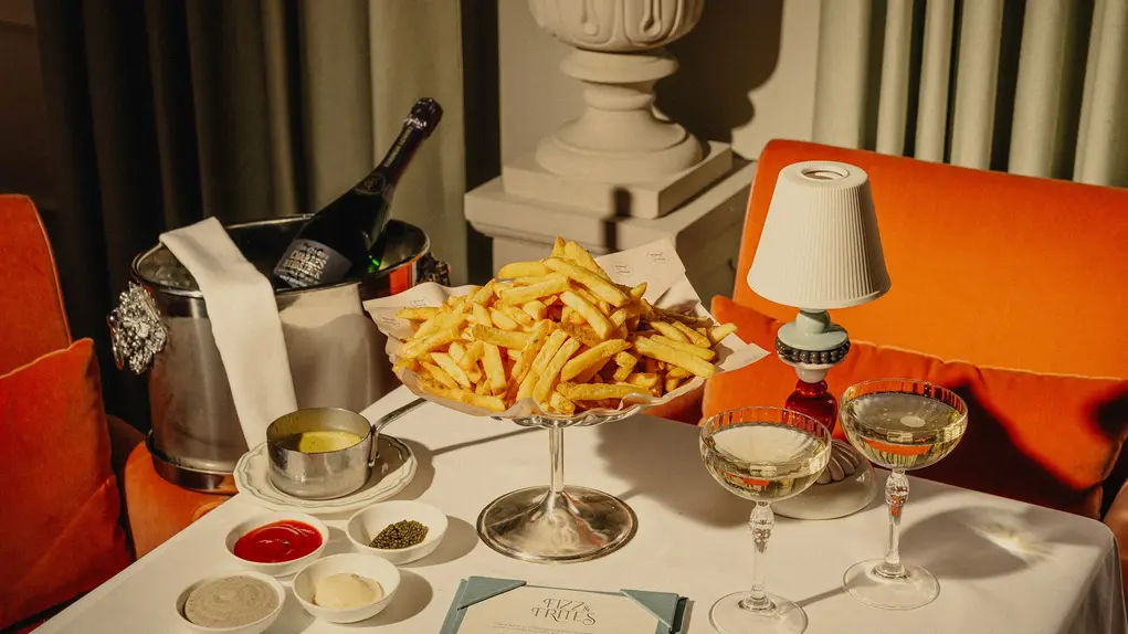 fries and champagne