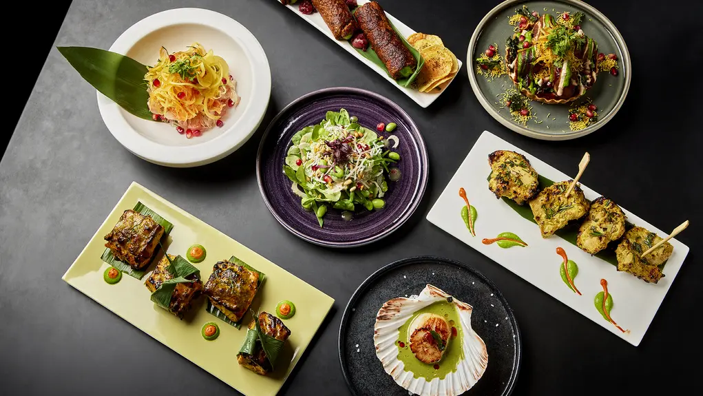 Dishes of food on a table 
