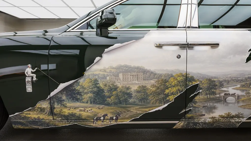 Car with drawing on