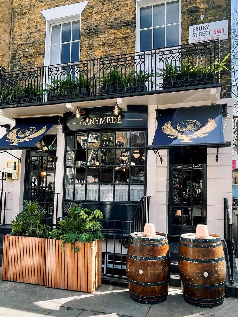 Exterior of Ganymede bar and Restaurant in Belgravia