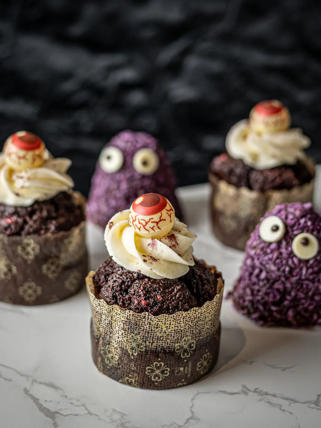 Halloween monster cupcakes