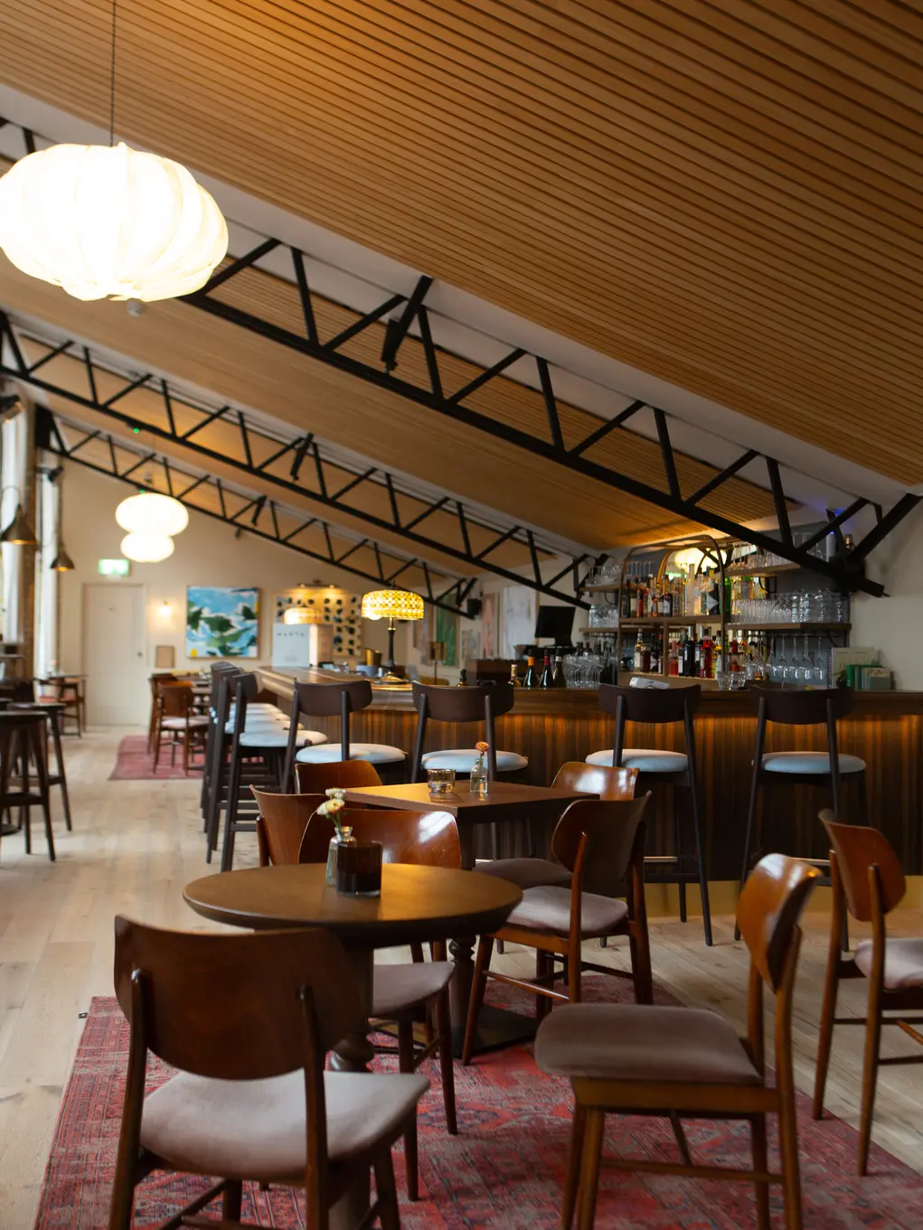 The upstairs dining room and bar at Wildflowers