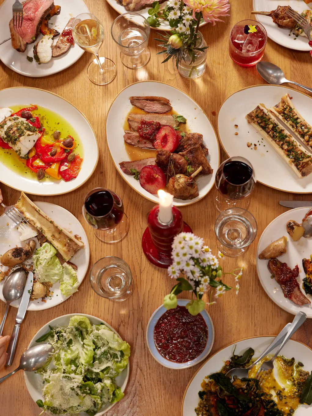 A table filled with small plates