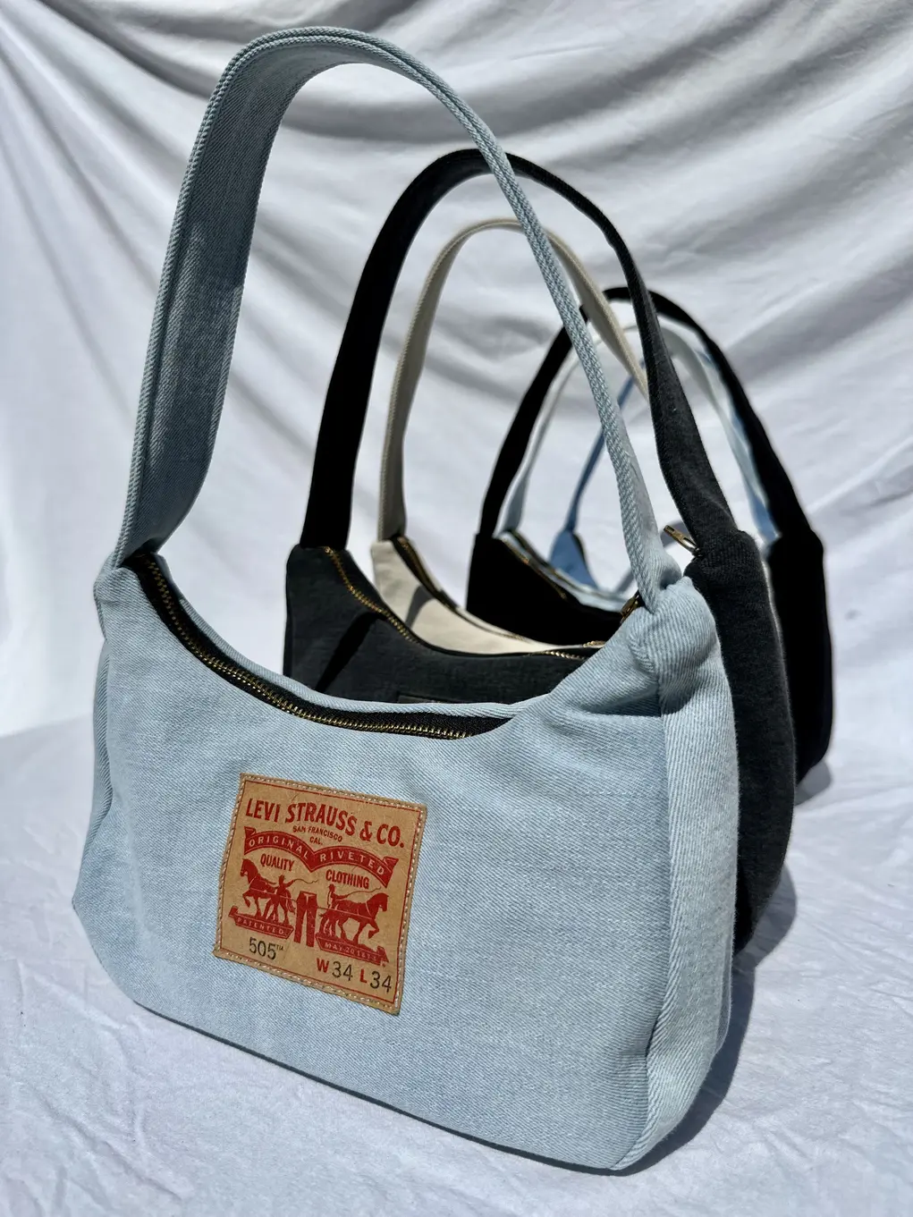 Three denim bags