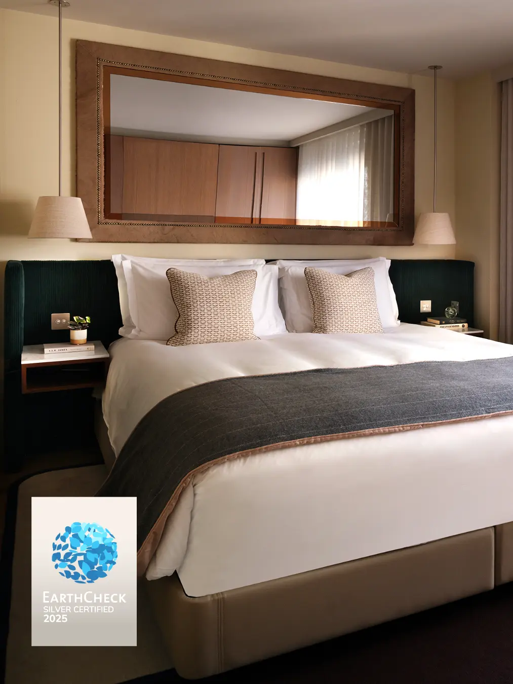 bed in hotel room