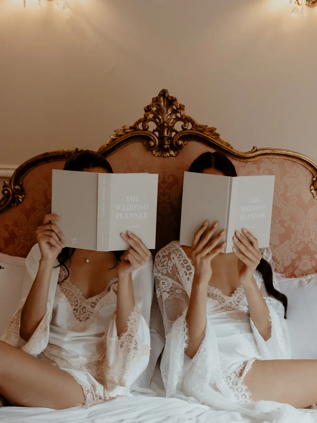 two women on a bed
