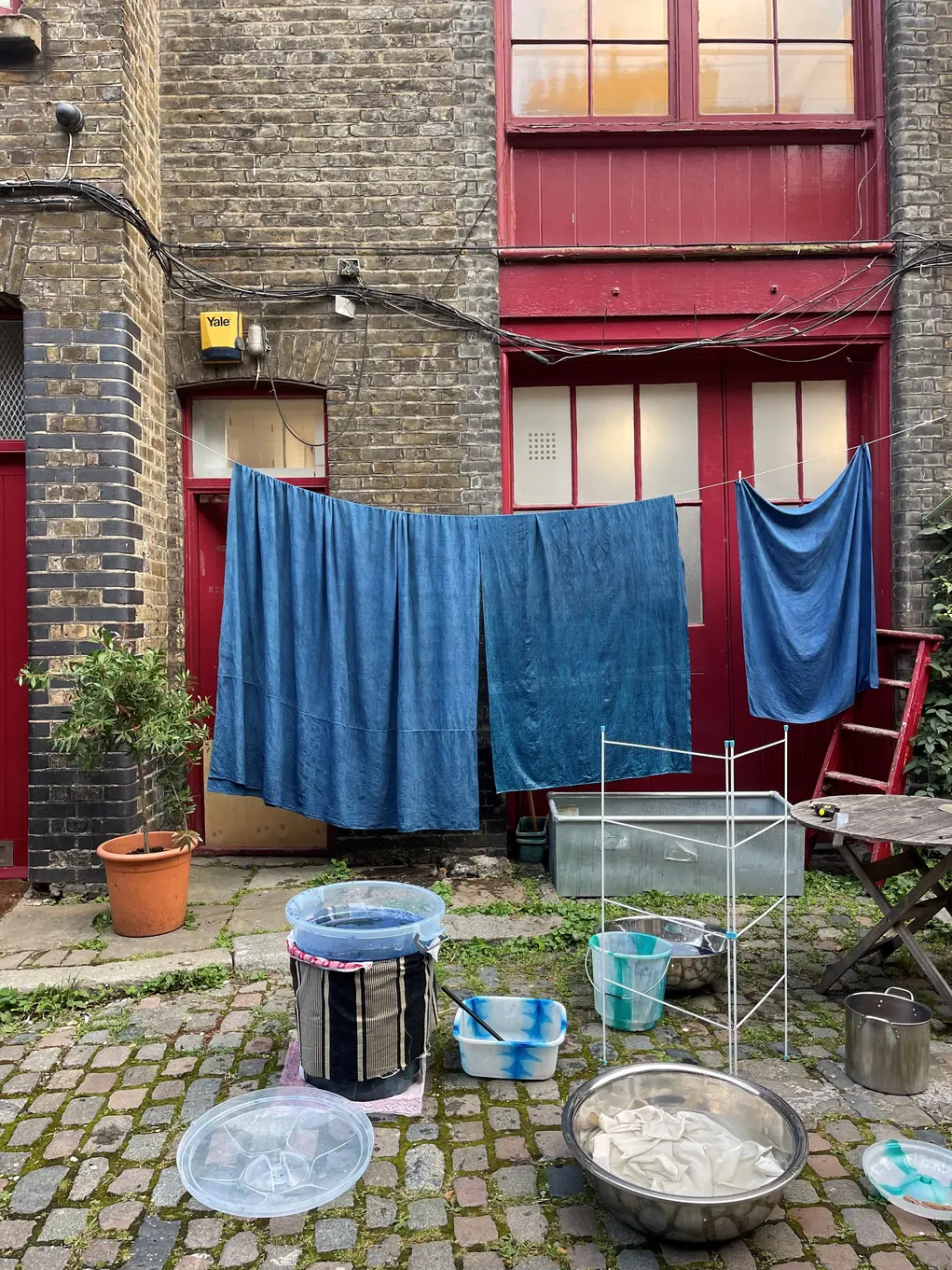 clothes hung up outside