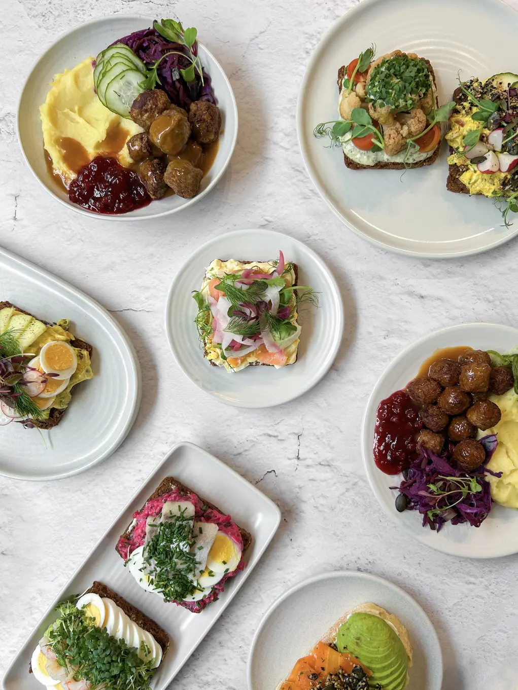 Small plates of food 