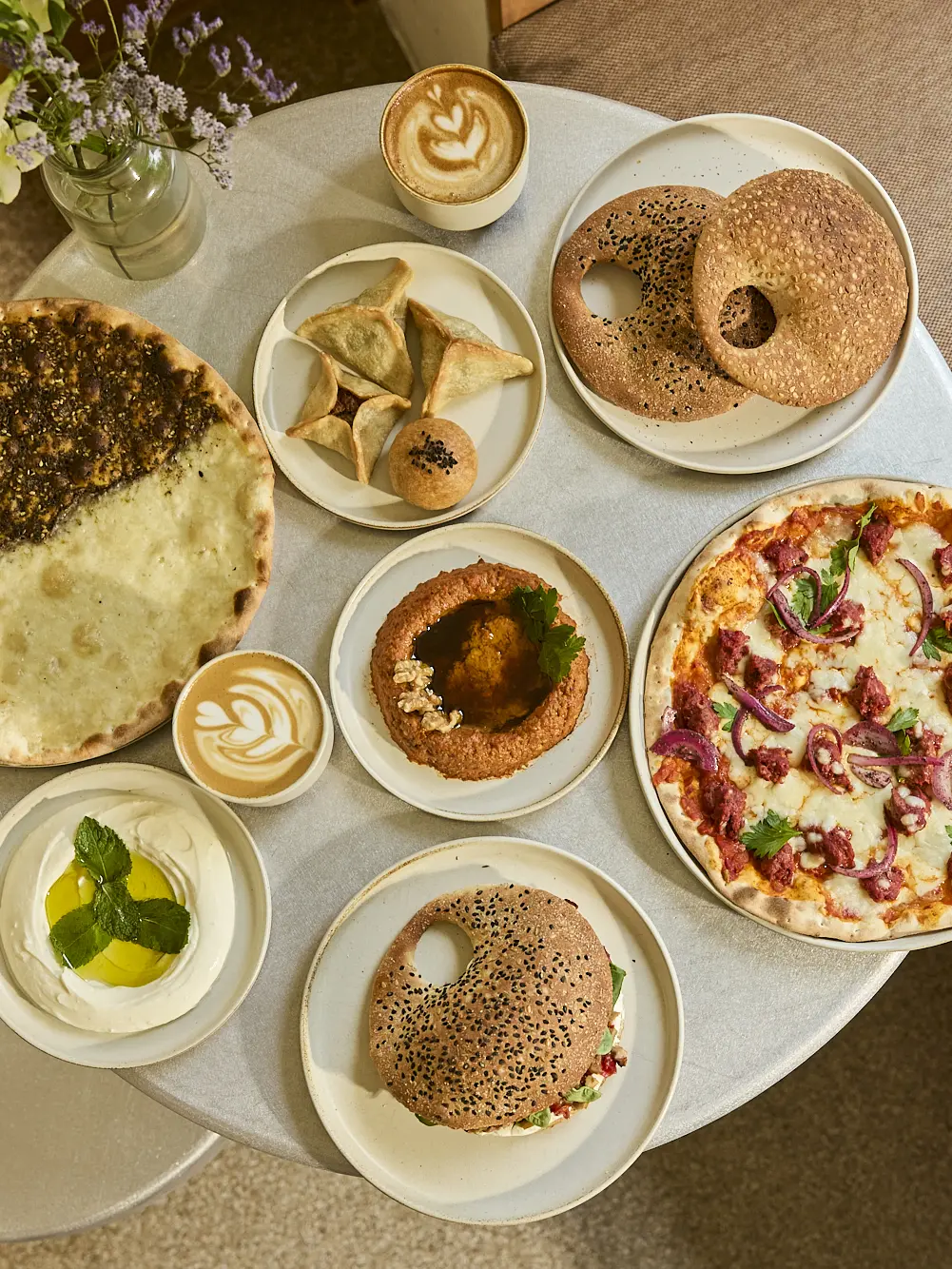 A table laid out with food 