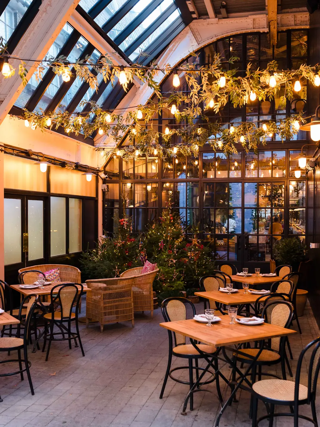 Outside of Wild by Tart restaurant with fairy lights