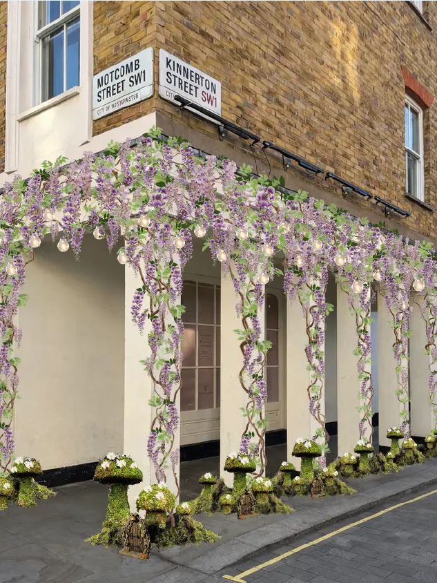 pillars decorated with flowers
