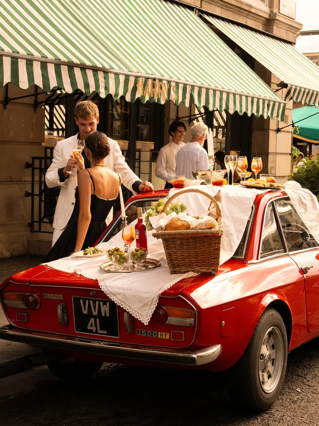 car with food
