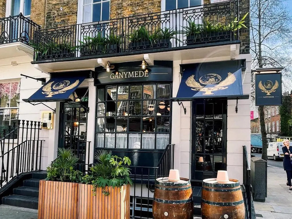 Exterior of Ganymede bar and Restaurant in Belgravia