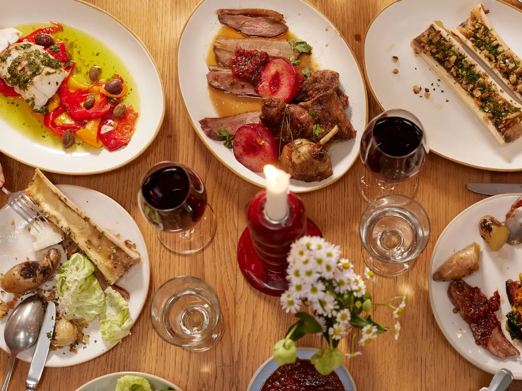 A table filled with small plates