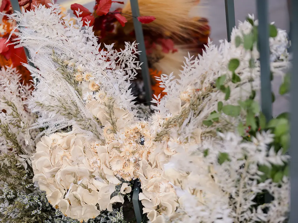 White butterfly made of flowers